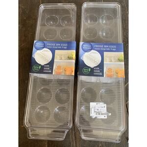Lot Of 2 Totally Kitchen Egg Holder for Refrigerator Organizers Holds 14 Each